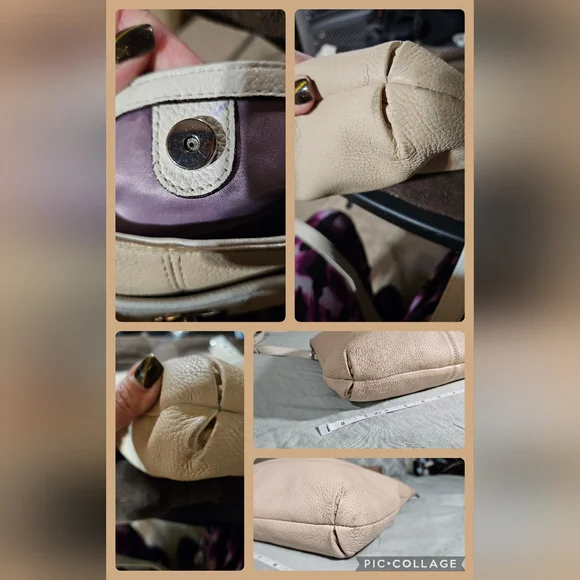 Coach Beige Shoulder Bag with Scarf and Wallet - Picture 5 of 15